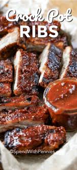 Top with onion and bacon. Crock Pot Ribs Spend With Pennies