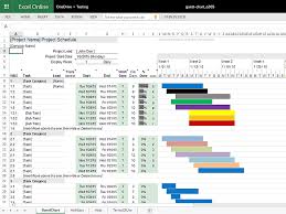 Screenshot Of The Gantt Chart Template For Excel Online