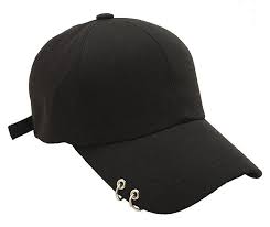 Unisex Daily Style Baseball Caps Ring Stud Piercing Design Curved Brim Hat Black Fashion Cap Hat Fashion Fashion