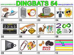 Dingbats are visual word puzzles from which a well known phrase or saying has to be . Dingbats