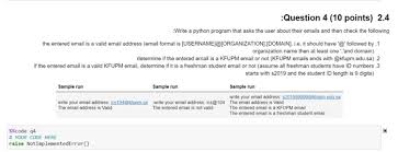 Your name to display (optional): Solved Question 4 10 Points 2 4 Write A Python Program Chegg Com