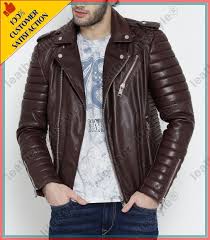 Men S Genuine Lambskin Leather Motorcycle Slim Fit Jacket Bomber Biker Jacket Ebay Link Leather Jacket Men Brown Leather Jacket Men Lambskin Leather Jacket