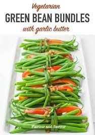 Vegetarian Green Bean Bundles With Garlic Butter Recipe Green Beans Green Bean Bundles Vegetarian
