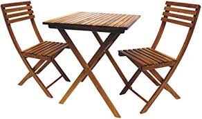 Tangkula 4 pcs folding patio chair set outdoor pool lawn portable wicker chair with armrest & footrest durable rattan steel frame commercial foldable stackable party wedding chair set. Amazon Com Leigh Country Tx 36200 3 Pc Folding Bistro Set Natural Garden Outdoor