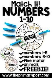 Match It Numbers 1 10 Freebie The Primary Post Math Station Activities Numbers 1 10 Preschool Math