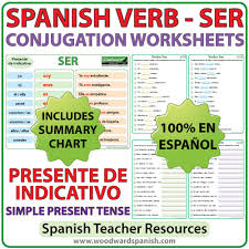 ser spanish verb conjugation worksheets present tense