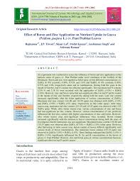Pdf Effect Of Boron And Zinc Application On Nutrient Uptake In Guava Psidium Guajava L Cv Pant Prabhat Leaves