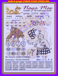 1 New Message Kode Syair Sydney 6 Februari 2020 Forum Syair Togel Hongkong Singapura Sydney