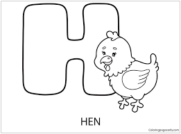 Magnificent letter coloring pages viewcoloring with letter h. Letter H Is For Hen Coloring Pages Alphabet Coloring Pages Coloring Pages For Kids And Adults