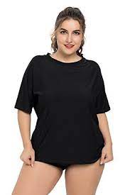 Vivicoco Upf 50 Swim Shirt Women Plus Size Short Sleeve Rash Guard Swimsuit 3x Swim Shirts For Women Women S Plus Size Shorts Swim Shirts