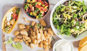 Return the pan you used for your tacos to a high heat and cook the fish mixture for around 4 minutes, or until the fish is cooked through and lightly golden. Fish Tacos With Mango Coriander Tomato Salsa Avocado Quinoa Salad