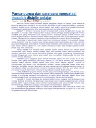 Bil kenalpasti masalah punca masalah cadangan penyelesaian. Punca Masalah Disiplin Pelajar