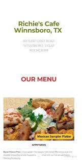 Zoë's kitchen is a fast casual restaurant chain that sells homespun, authentic mediterranean cuisine. Online Menu Of Richie S Grill Cafe Winnsboro Tx