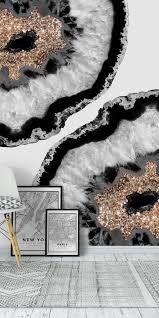 Black And White And Color Photo Collage Gray Black White Agate 4 Wallpaper Resin Wall Art Resin Art Painting Wall Murals Painted