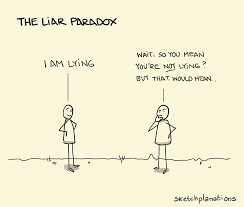 Someone says, i'm a compulsive liar, you know. that's an interesting piece of information. The Liar Paradox Sketchplanations