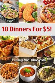 10 Dinners For 5 Cheap Dinner Recipes And Ideas Cheap Dinners Cheap Dinner Recipes Cooking On A Budget