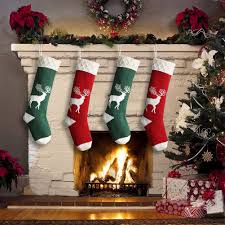 Made of high quality sturdy felt fabric with merry christmas in gold and red ribbon trim. 20 Inch Large Xmas Stockings Reindeer Pattern Hanging Sock Gift Bag Rustic Personalized Stocking For Family Holiday Xmas Party Decorations Dremisland Knitted Christmas Stockings 4 Pack Home Accessories Home Kitchen Clinicadelpieaitanalopez Com