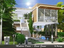 Mychqqq S Modern Oasis Base Game Sims House Sims 4 Modern House Sims 4 House Plans