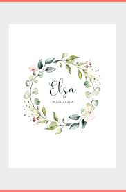 Affiche Naissance Fleurs En 2020 Vecteur De Fleurs Couronne De Fleurs Dessin Floral