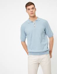 Polo Yaka Dokulu Kumas Slim Fit Triko Kazak Triko Polo Fit