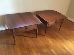 Unusual vintage mid century modern teak end table by komfort of denmark. Vintage Mid Century Bassett Artisan End Table Epoch