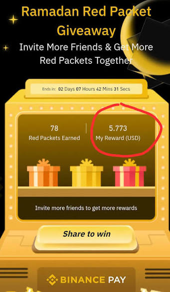 Binance red packet ​🌙 Ramadan vibes & Crypto prizes! 🧧✨ 🎁 claim here : https://app.binance.com/uni-qr/HndW5oDD?utm_medium=web_share_copy ​I'm stacking up rewards on the Binance Packet Giveaway! Just earned over $5.7 😂 and I still