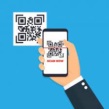 Scan Qr Code Flat Icon With Phone Barcode Illustration Coding Qr Code Flat Icon