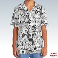 Ahegao Anime Men's Hawaiian Shirt 