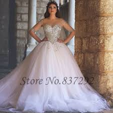 Luxury Wedding Dresses Crystal Long Sleeve Wedding Dress See