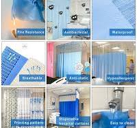 Cortinas de Hospital OEM Trilha Flexível Azul Simples ...