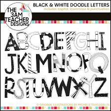 Black And White Letters Png Clip Art Hand Drawn Doodle Letters In Black White Doodle Lettering How To Draw Hands Clip Art