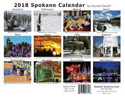 2018 Spokane Wall Calendar Back Collage Wall Calendar Calendar Spokane