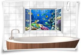 Du kommst spät von der arbeit nach hause. Fliesenaufkleber Fliesenbild Fenster Unterwasserwelt Fische Korallen Bad Wc Fliesen Medianlux Shop