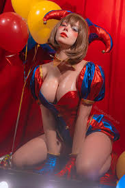 Pomni cosplay porn teases in tiny outfit