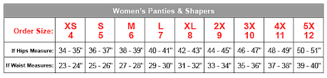 42 right womens briefs size chart