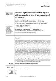 Pdf Treatment Of Problematic Infantile Hemangiomas With