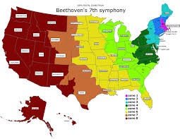 Postal Zones Map Beethovens 7th Symphony