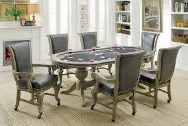 The table is rigged so that upper, middle and lower drawers can be controlled. Cm Gm367gy 7 Pc Melina Collection Gray Finish Wood Contemporary Style Oval Poker Game Dining Table Set