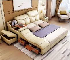 Cuero Genuino Real Cama De Masaje Suave Cama Casa Muebles De Dormitorio Camas Lit Muebles De Dormitorio Yatak Mobi Cama De Cuero Muebles Dormitorio Dormitorios