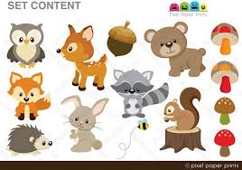 Image 1 Woodland Animals Clip Art Baby Shower Woodland