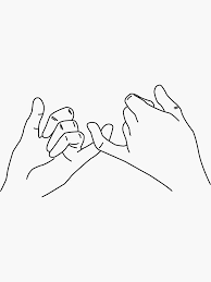 Pinky Promise Sticker By Savagedesigns Outline Art Line Art Drawings Outline Drawings
