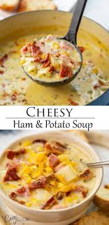 Cheesy Ham And Potato Soup Ham And Potato Soup Leftover Ham Recipes Potato Soup Crock Pot