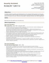 Security Assistant Resume Samples Qwikresume