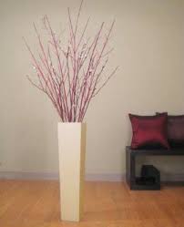 Green Floral Crafts Tall Ivory Floor Vase Willow Buds Red Branches Floor Vase Decor Floor Vase Tall Floor Vases
