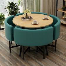 Recaceik 5 pcs dining table set, modern kitchen table and chairs for 4, wood pub bar table set perfect for breakfast nook, small space living room 4.5 out of 5 stars 15 $139.00 $ 139. 39 4 Round Wooden Small Dining Table Set 4 Upholstered Chairs For Breakfast Nook Balcony In 2021 Small Dining Table Set Small Dining Small Dining Table