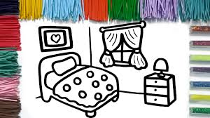 تلوين غرفة نوم الاطفال بالجليتر والمكرونة المللونة Bedroom Coloring Pages Pasta Painting For Kids Youtube