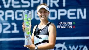 If player wins current tournament tournament categories include : Ranking Reaction Krejcikova Mere Points Away From Top 10 Debut