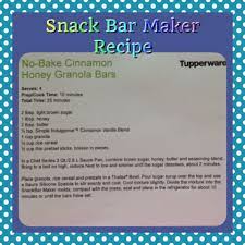 Pin By Lauren Lance On Tupperware Recipes Tupperware Recipes Honey Granola Snack Bar