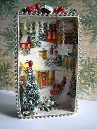 Great for gift giving, jewelry boxes, or even tooth fairy boxes! Shadow Boxes From Christmas Cards Christmas Notebook Christmas Card Crafts Christmas Diy Christmas Diorama