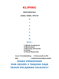 2x + y = 4 x + 3y = 7 jawab: 20 Soal Persamaan Linear Tiga 3 Variabel Spltv Pdf